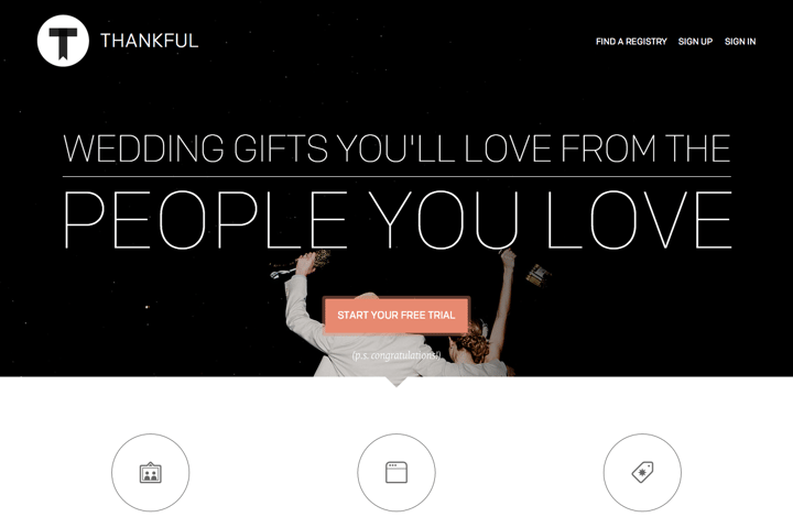 Thankful Registry website preview